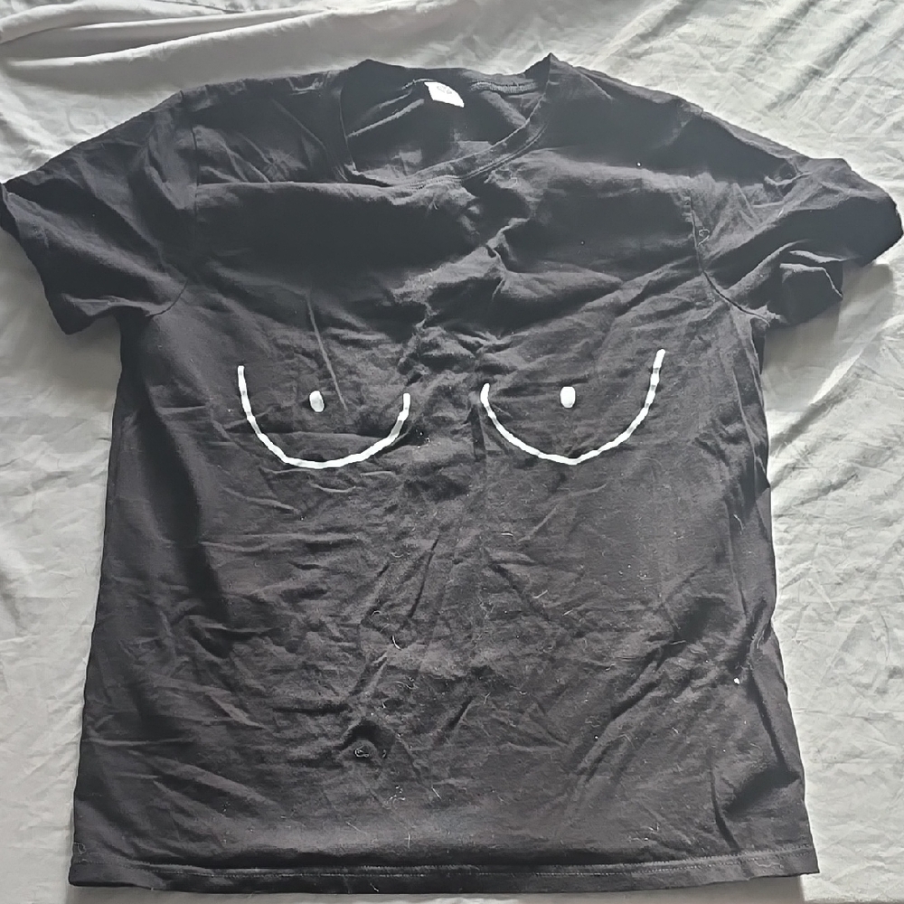 Black Graphic womens boobs Shirt